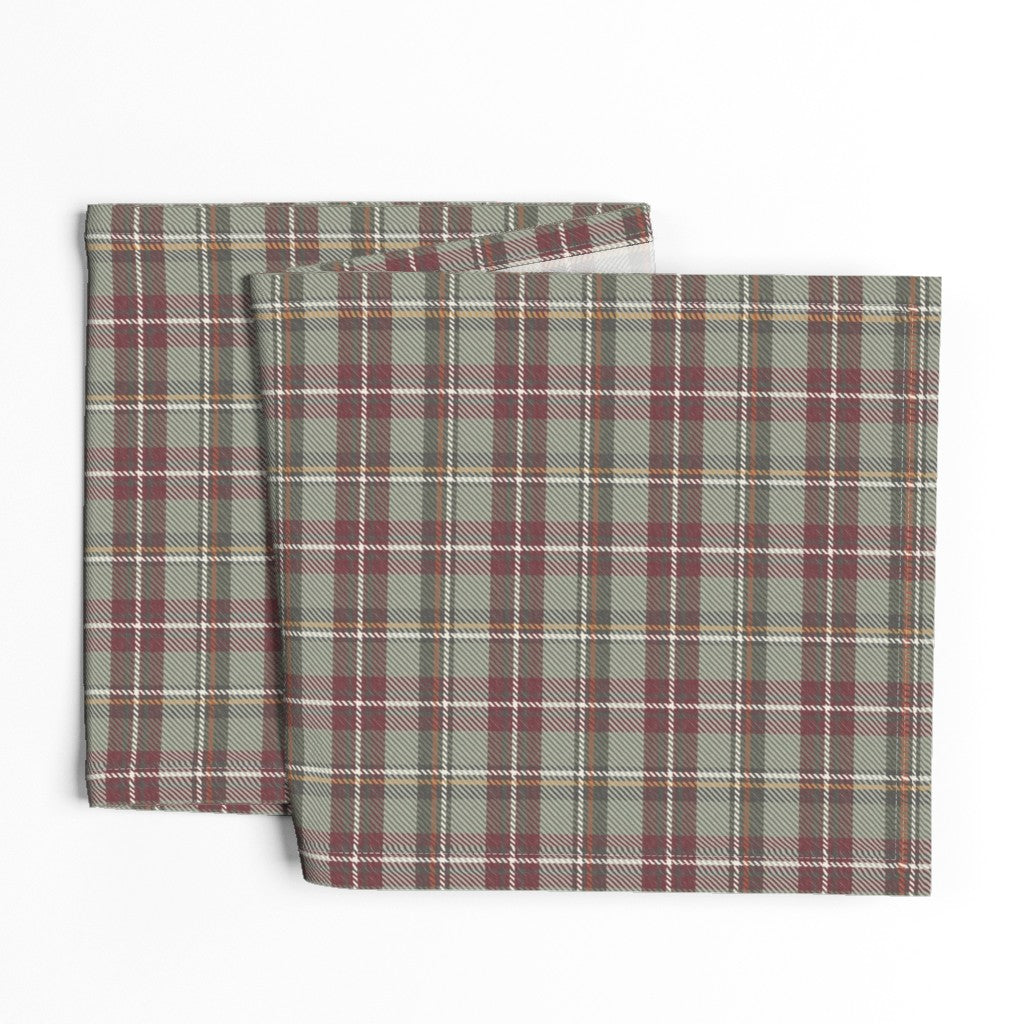 Folded Holiday Berry plaid table runner showing the hem and unprinted back