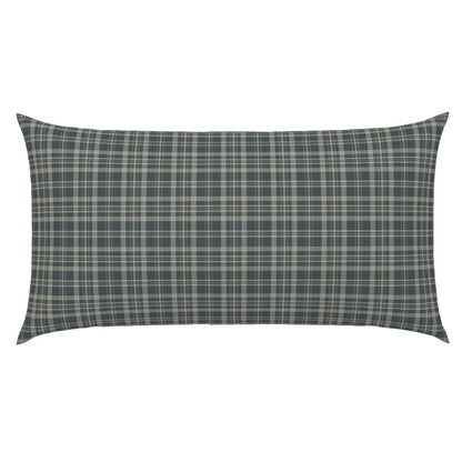 Touchdown Tartan knife edge king cotton pillow sham in dark plaid — king size plaid pillow sham in tartan bedding pattern