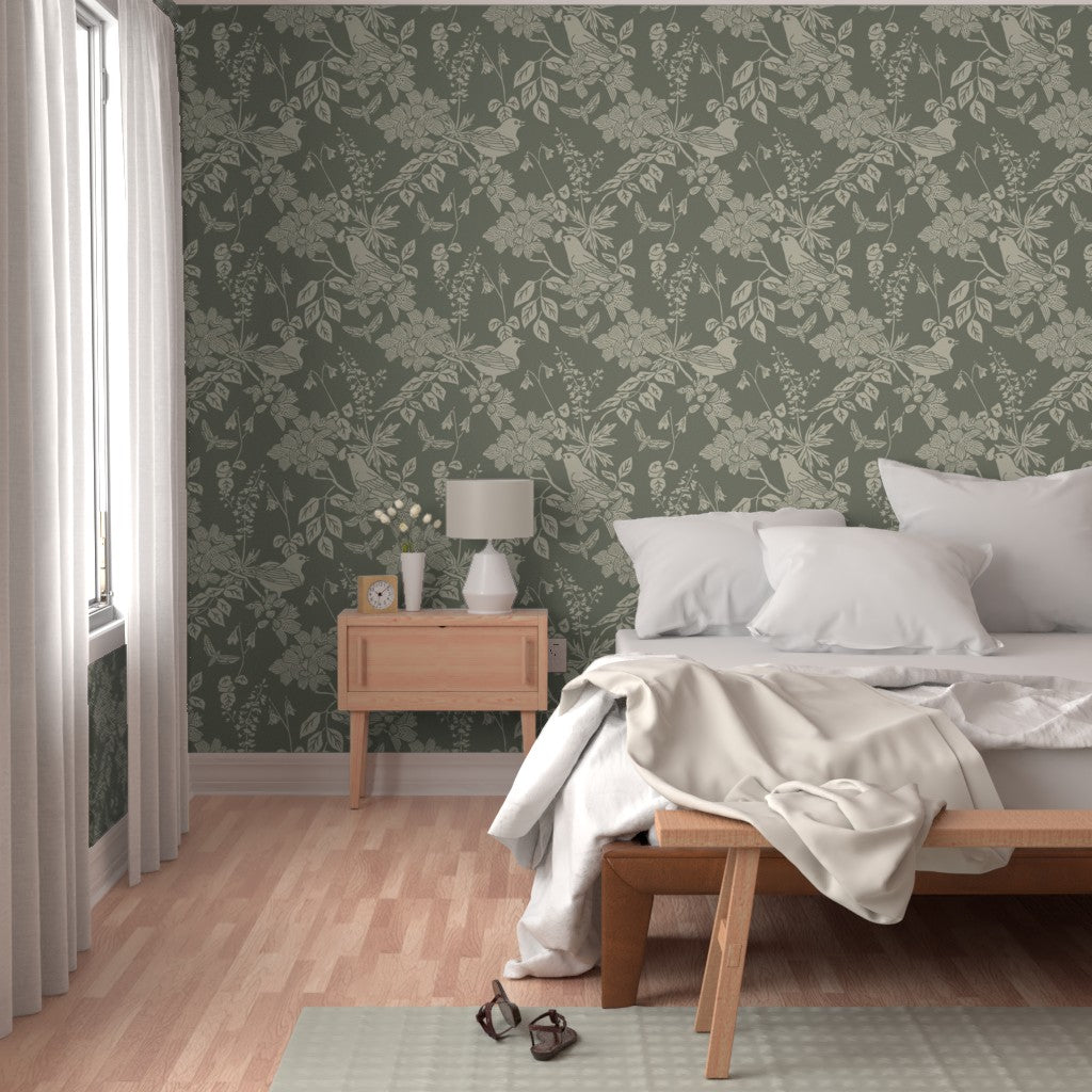 Custom wallpaper for boutique hospitality — Pine + Feather Studio