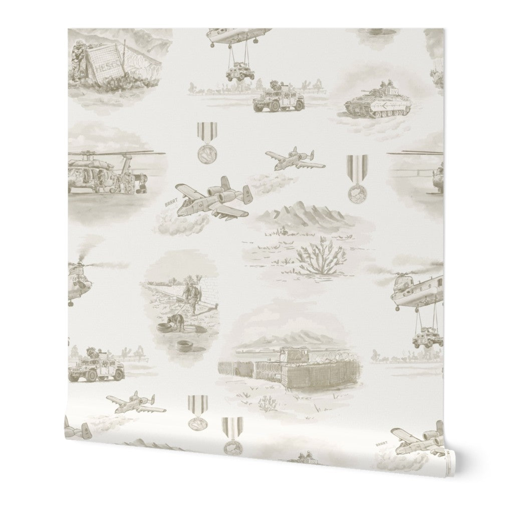Called to Serve: A Post-9/11 Toile Wallpaper