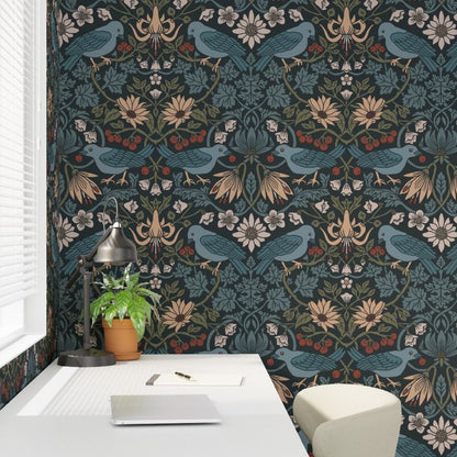 Huckleberry Thief Wallpaper - Timberline Dark