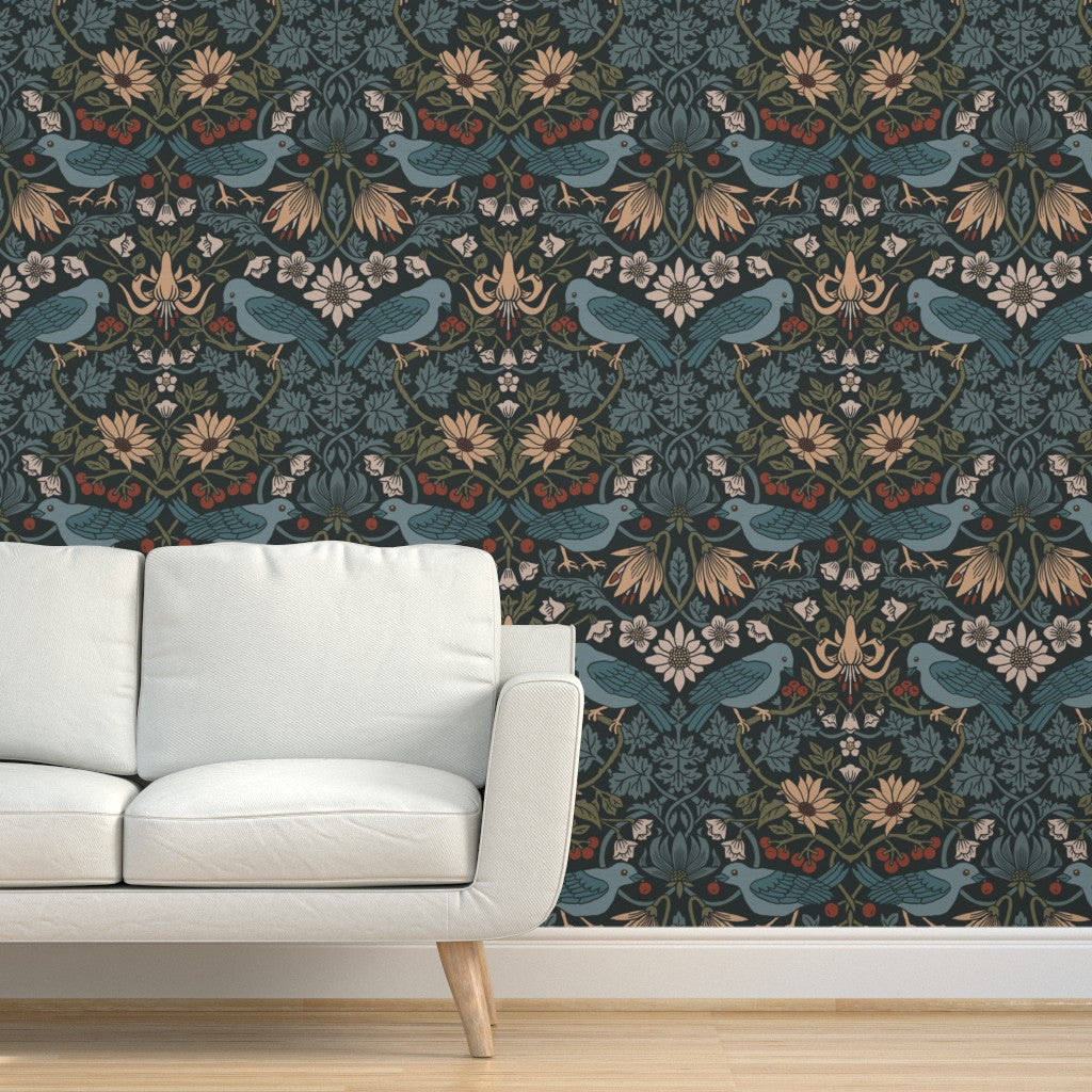 Huckleberry Thief Wallpaper - Timberline Dark