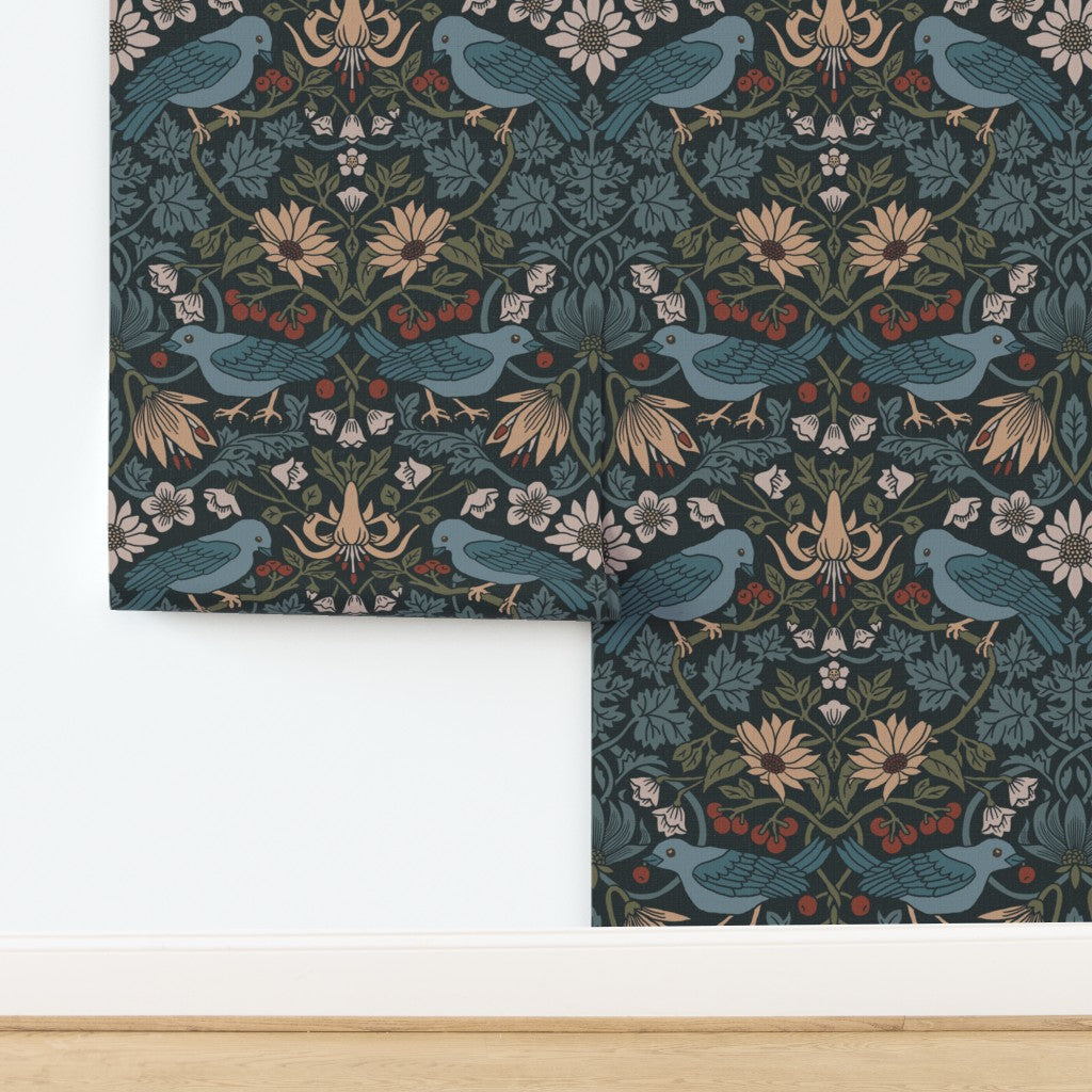 Huckleberry Thief Wallpaper - Timberline Dark