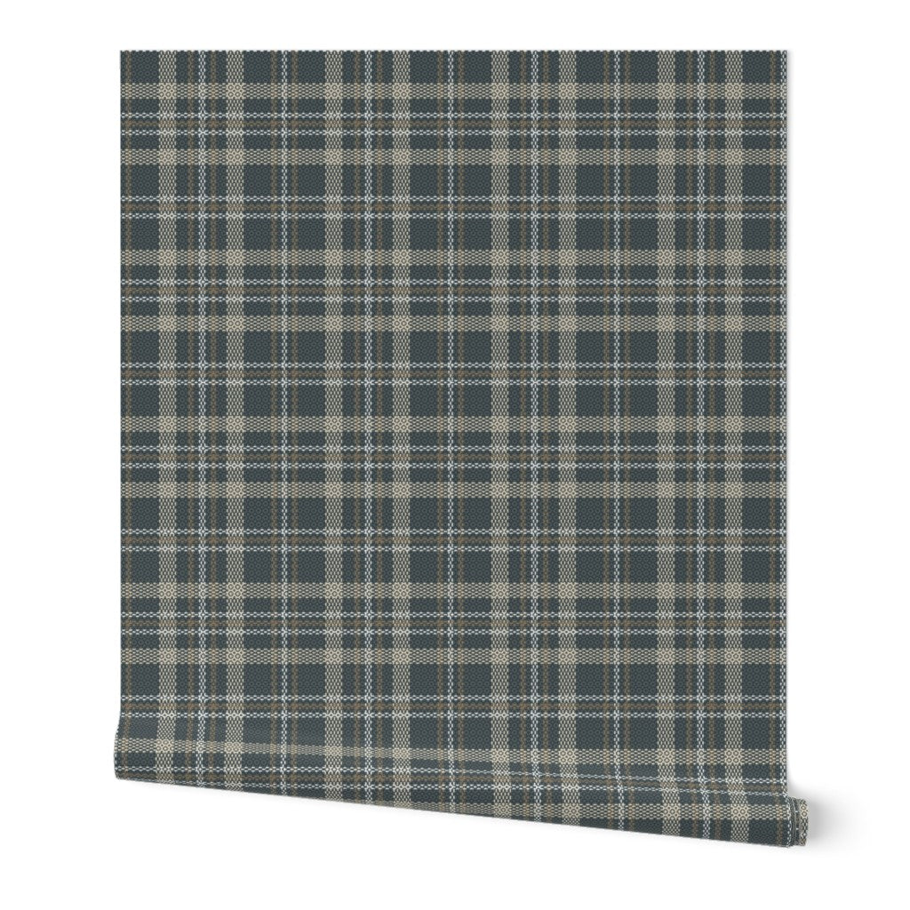 Touchdown Tartan Wallpaper - Forest and Gold