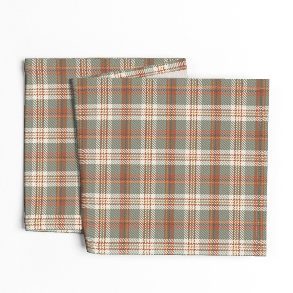 Detail of the Autumn Spice plaid table runner