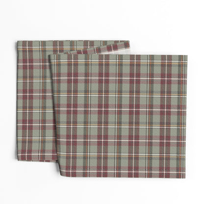 Folded Holiday Berry plaid table runner showing the hem and unprinted back